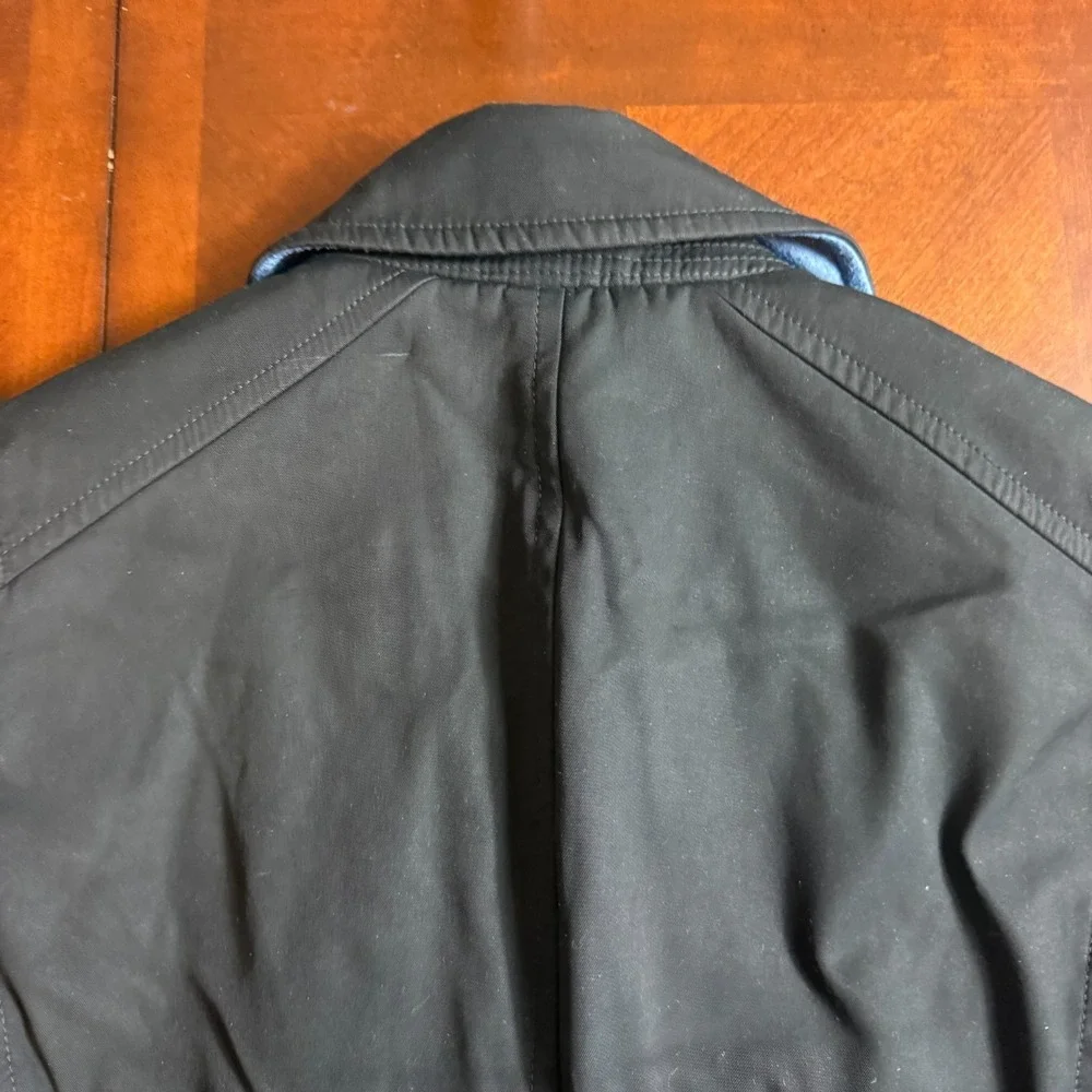 Banana Republic Black Peacoat‎ Jacket Quilted Lined Double Breasted Mens Size S